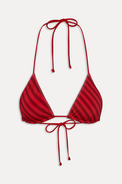 Frankies Bikinis new|swimwear|collections x JENNIE Nick Satin Bikini Top - Spring Stripe