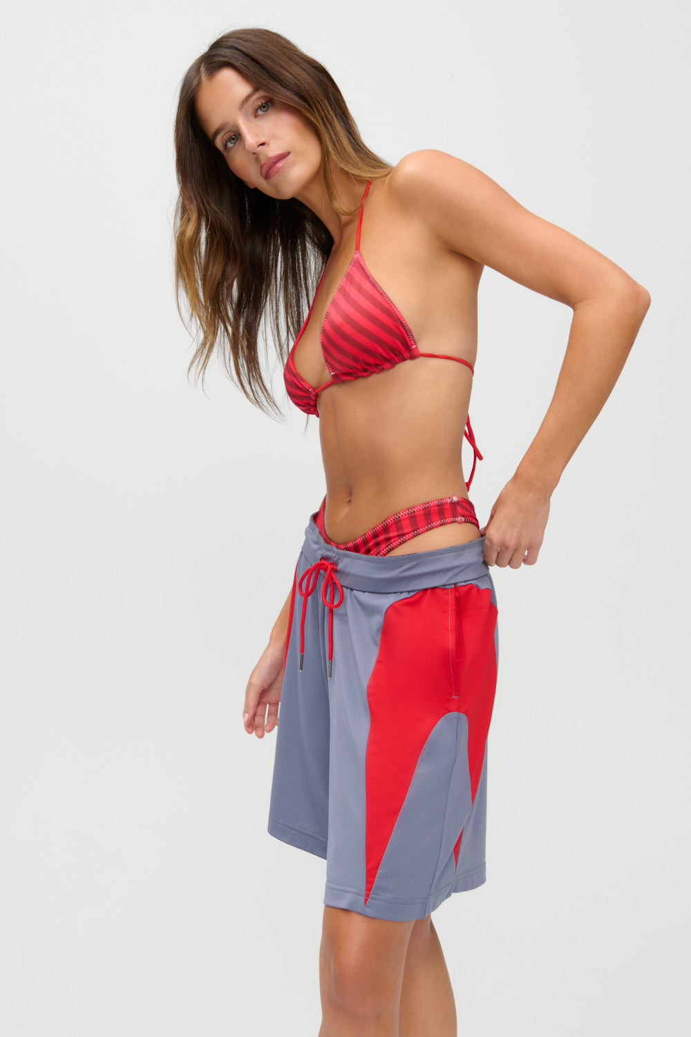 Frankies Bikinis new|swimwear|collections x JENNIE Nick Satin Bikini Top - Spring Stripe