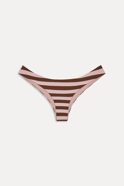 Frankies Bikinis new|swimwear|collections Marina Cheeky Striped Bikini Bottom - Strawberry Chocolate