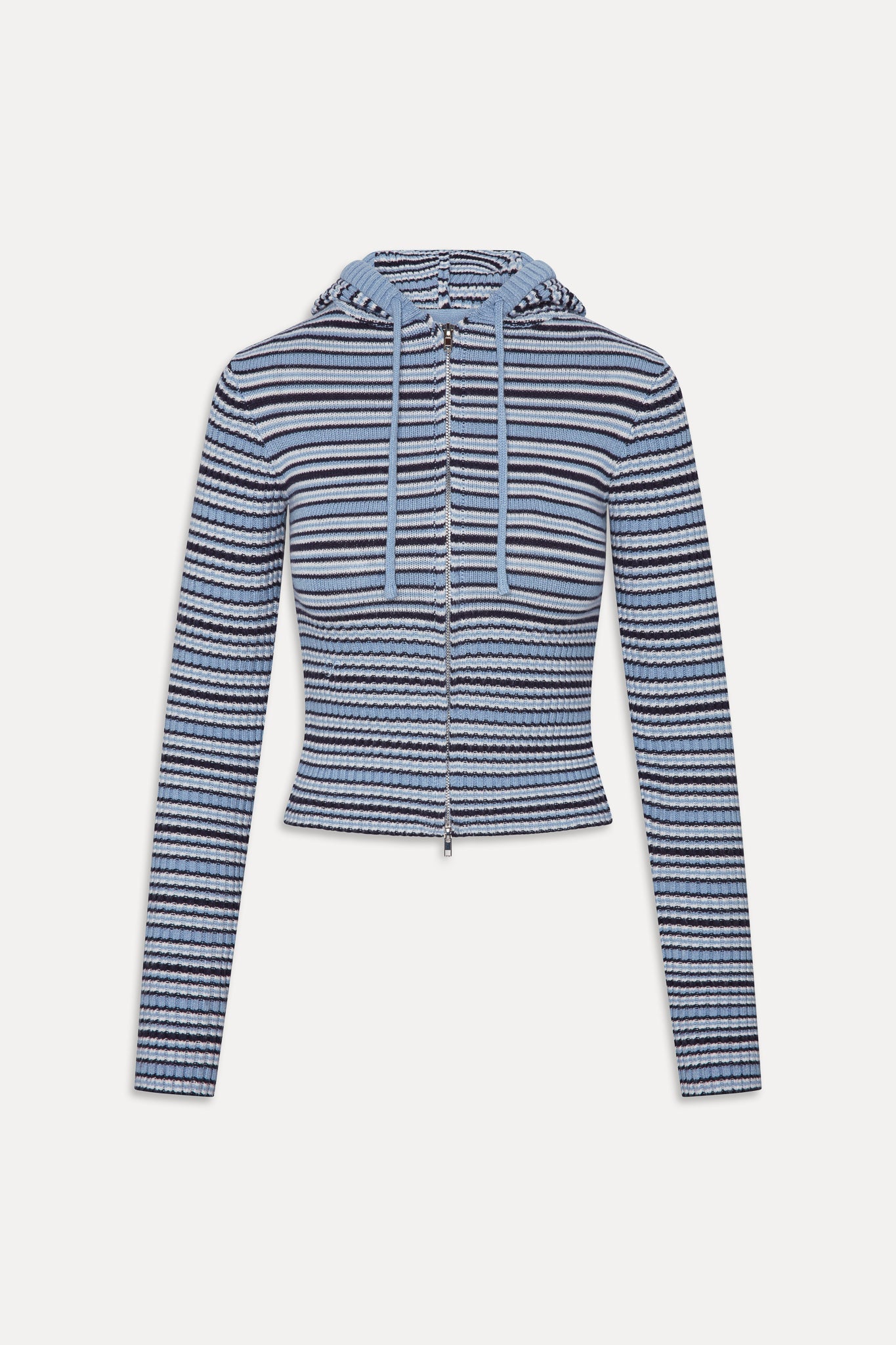 Frankies Bikinis new|clothing|collections Heritage Knit Zip Up Hoodie - Blueberry Stripe