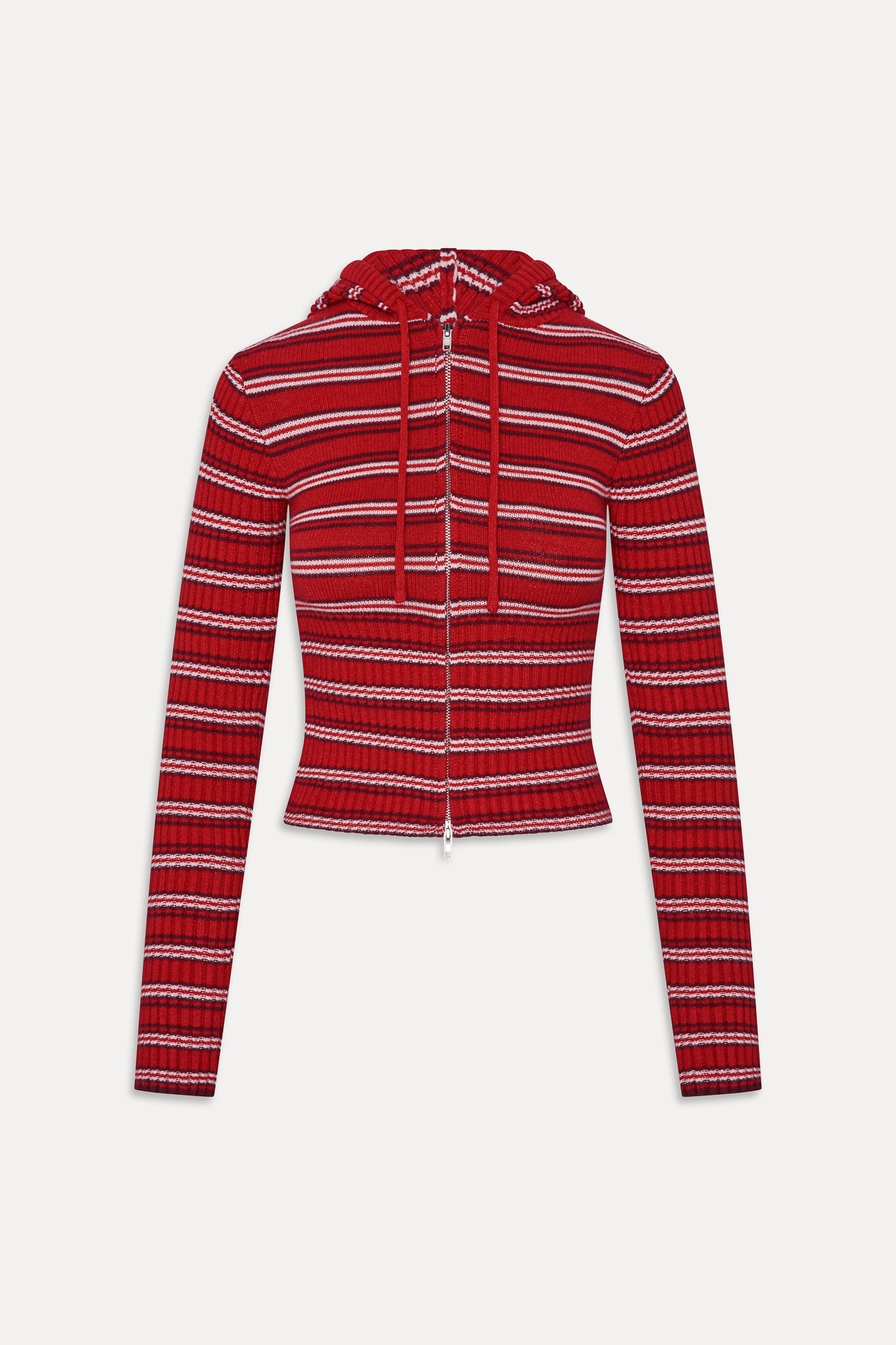 Frankies Bikinis new|clothing|collections Heritage Zip Up Knit Hoodie - Strawberry Stripe