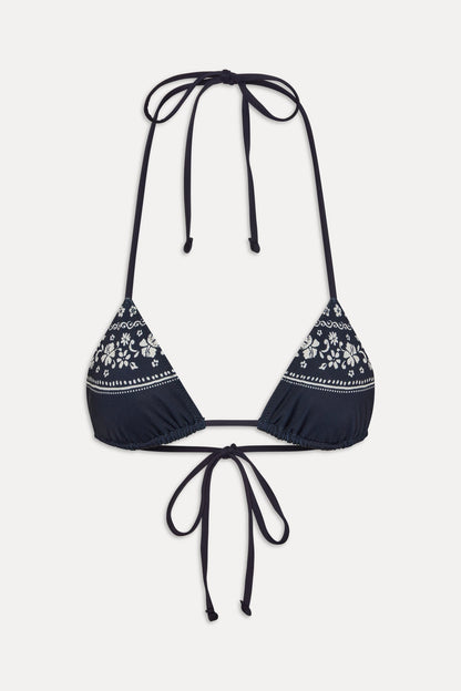 Frankies Bikinis new|collections|swimwear Nick Triangle Halter Bikini Top - Malibu Blue