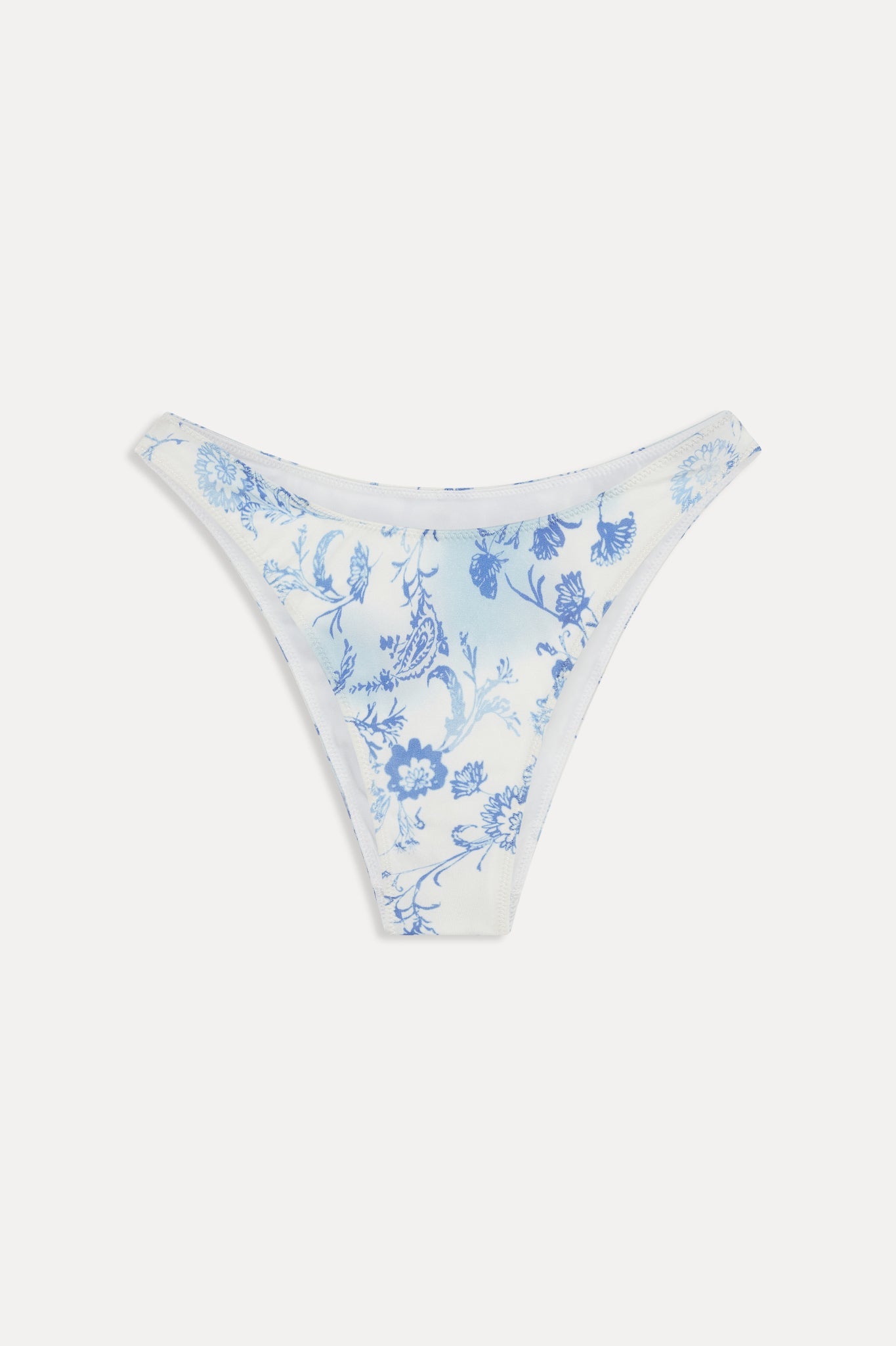Frankies Bikinis new|swimwear|collections Dove Satin Bikini Bottom - Fleur de Bleu