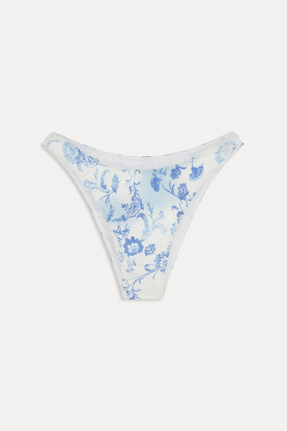 Frankies Bikinis new|swimwear|collections Dove Satin Bikini Bottom - Fleur de Bleu