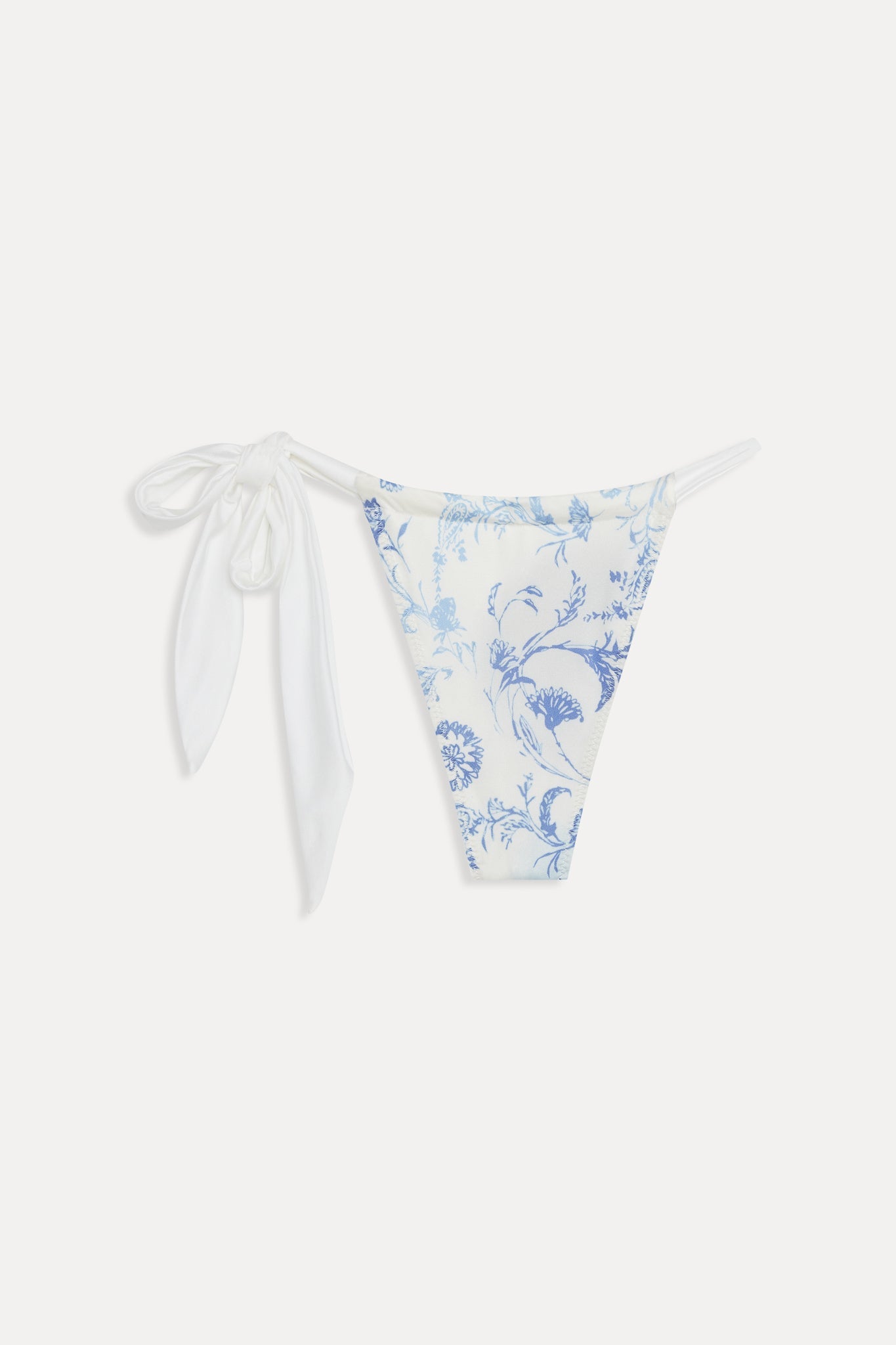 Frankies Bikinis new|swimwear|collections Kealy Satin Cheeky Bikini Bottom - Fleur de Bleu