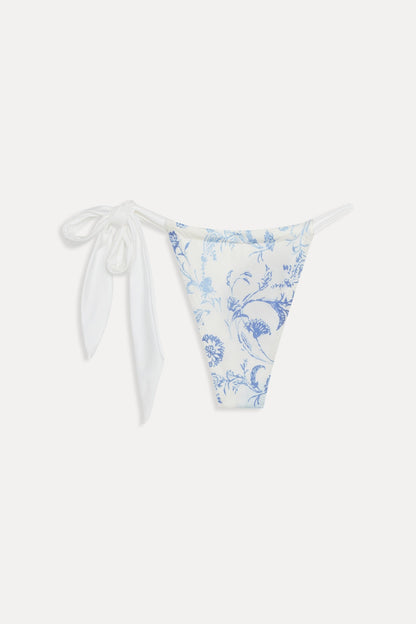 Frankies Bikinis new|swimwear|collections Kealy Satin Cheeky Bikini Bottom - Fleur de Bleu