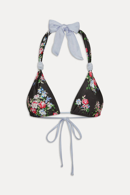 Frankies Bikinis new|collections|swimwear Kealy Reversible Satin Bikini Top - Bouquet