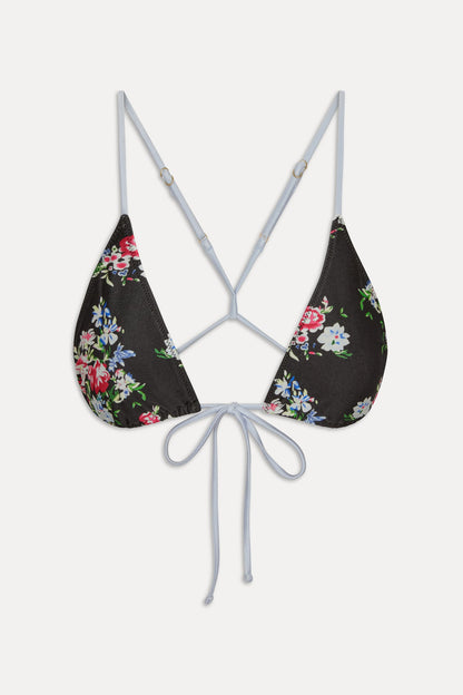 Frankies Bikinis new|swimwear|collections June Satin Skimpy Bikini Top - Bouquet