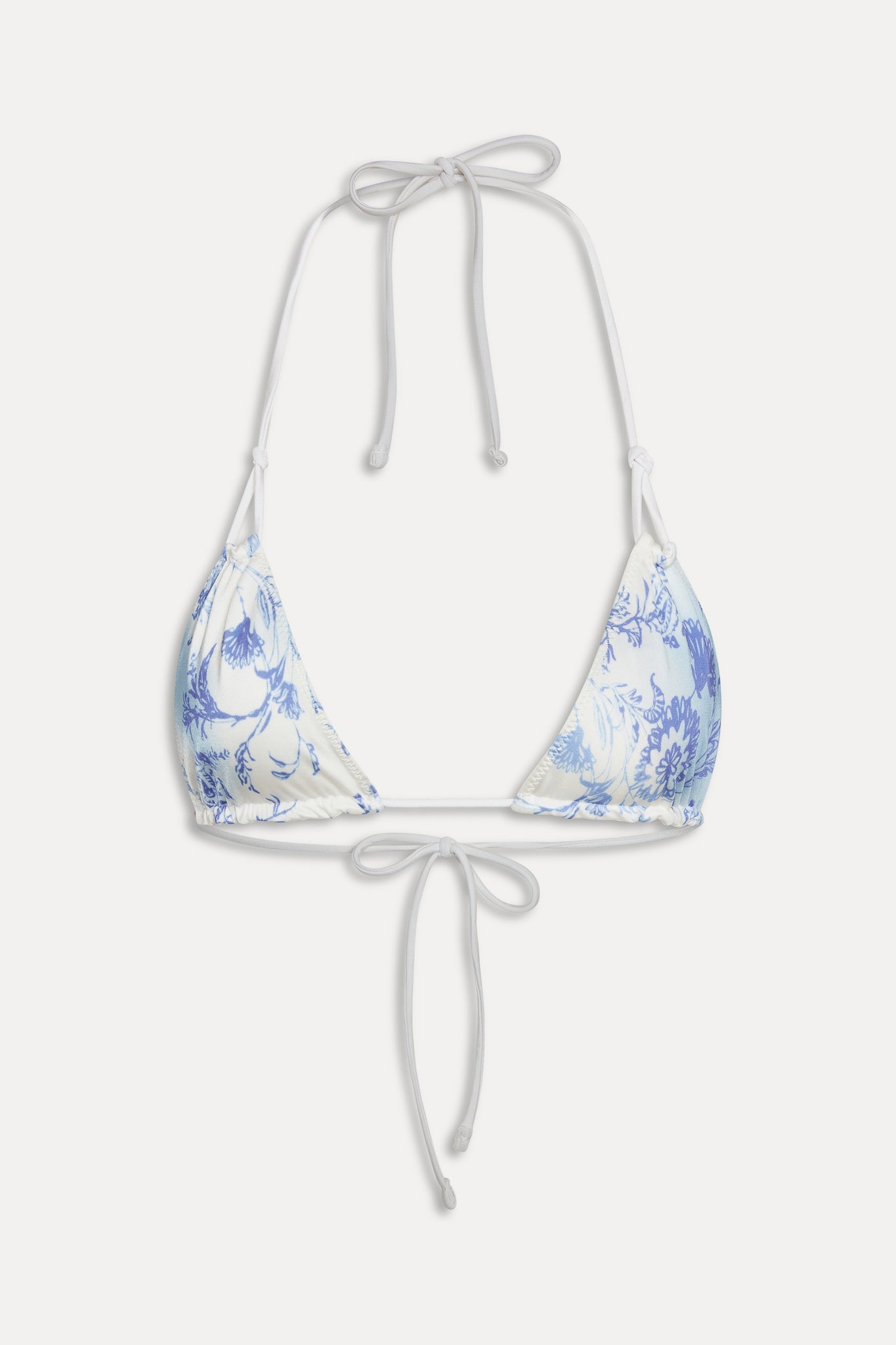 Frankies Bikinis new|swimwear|collections Ari Satin Triangle Bikini Top - Fleur de Bleu