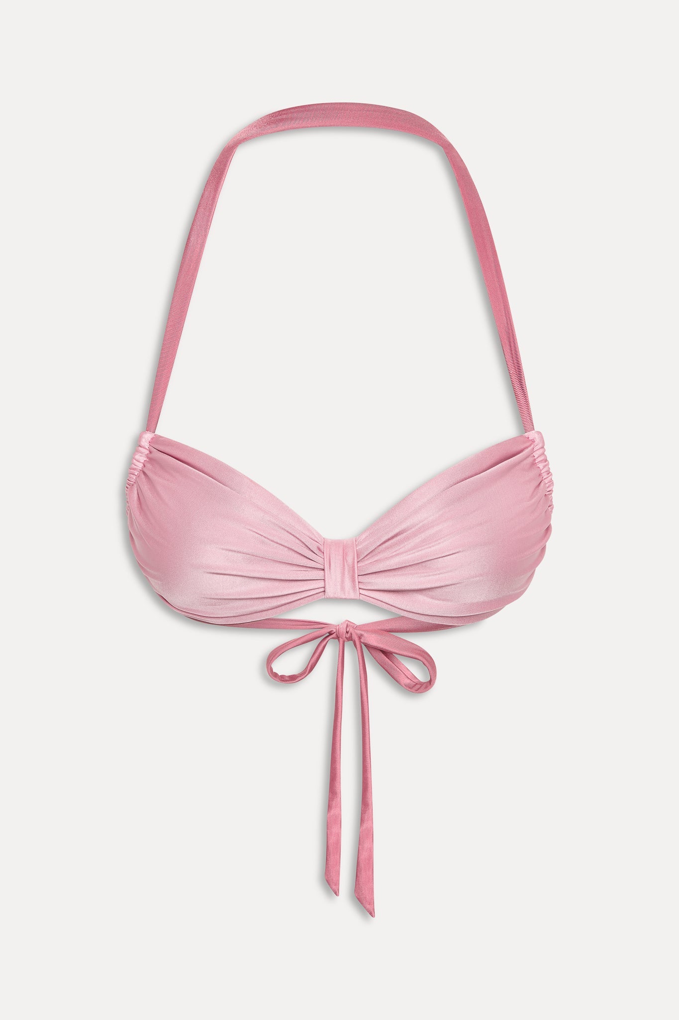 Frankies Bikinis swimwear|collections|new Reece Satin Halter Bikini Top - Sunset Pink