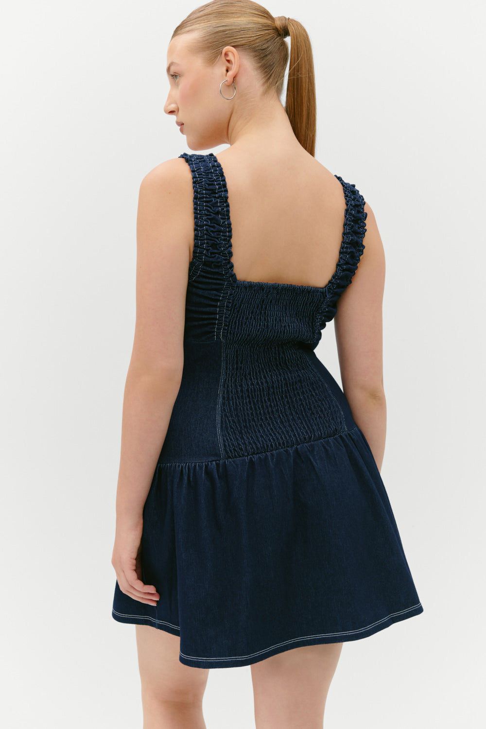 Frankies Bikinis clothing|new Christa Denim Mini Dress - Blue Denim