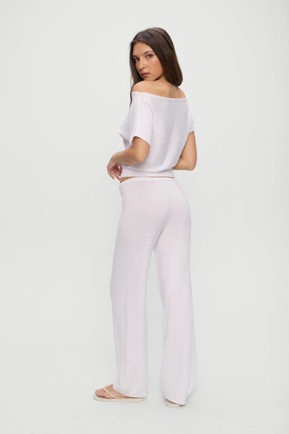 Frankies Bikinis clothing|collections|new Mellow Knit Pants - White