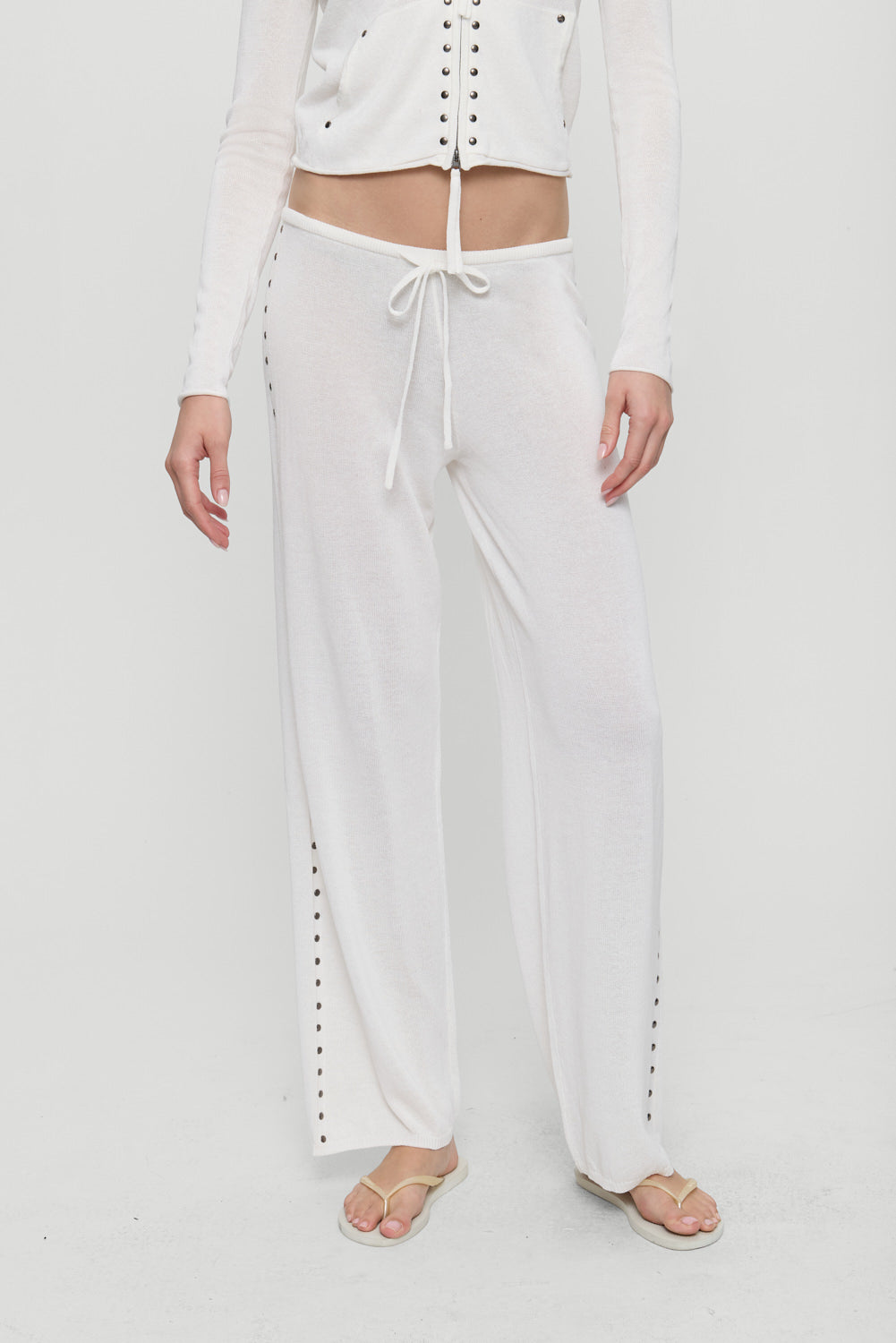 Frankies Bikinis clothing|collections|new Ela Low Rise Knit Pants - Coconut Cream