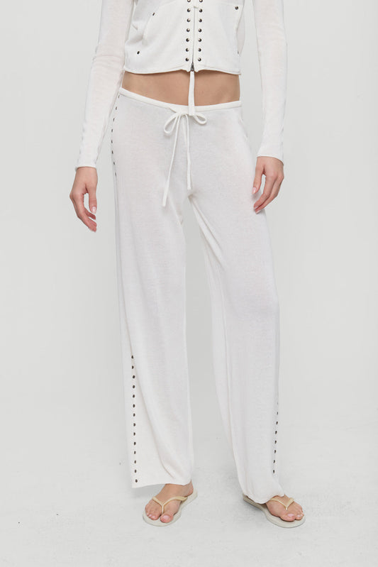 Frankies Bikinis clothing|collections|new Ela Low Rise Knit Pants - Coconut Cream