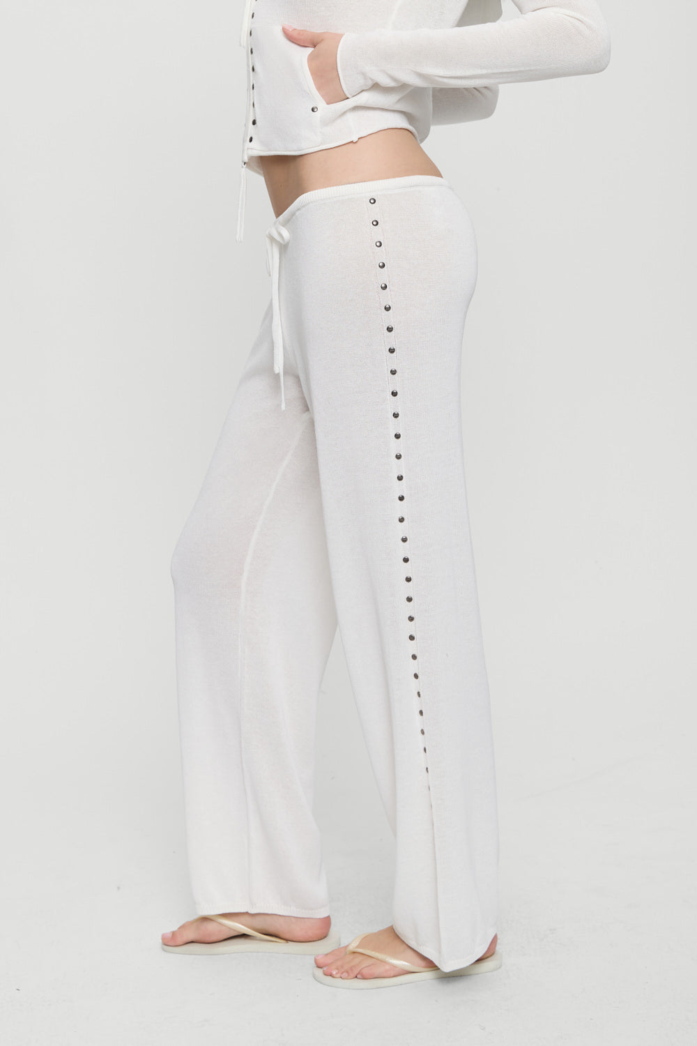 Frankies Bikinis clothing|collections|new Ela Low Rise Knit Pants - Coconut Cream