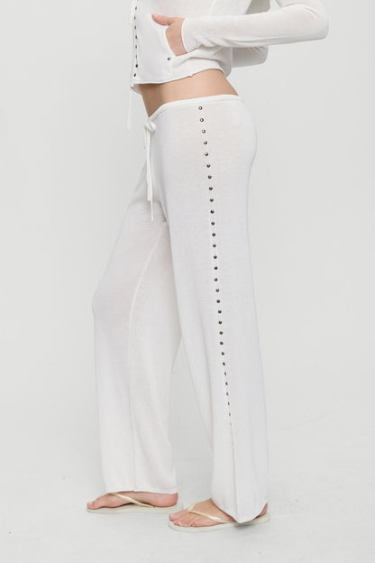 Frankies Bikinis clothing|collections|new Ela Low Rise Knit Pants - Coconut Cream