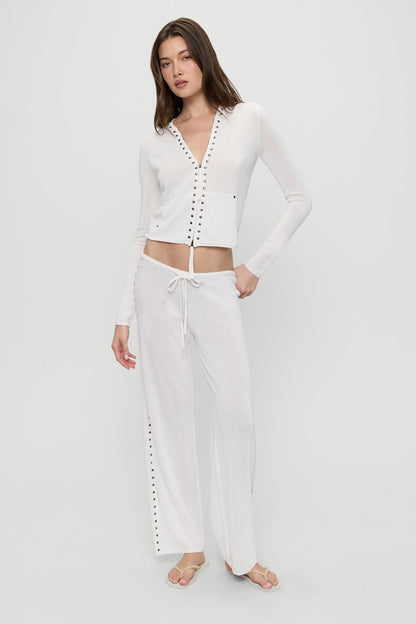 Frankies Bikinis clothing|collections|new Ela Low Rise Knit Pants - Coconut Cream