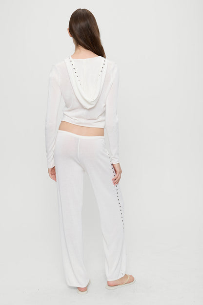 Frankies Bikinis clothing|collections|new Ela Low Rise Knit Pants - Coconut Cream
