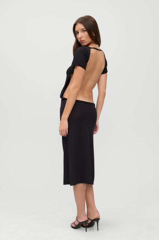 Frankies Bikinis clothing|new|collections x JENNIE Rosalie Knit Midi Dress - Black