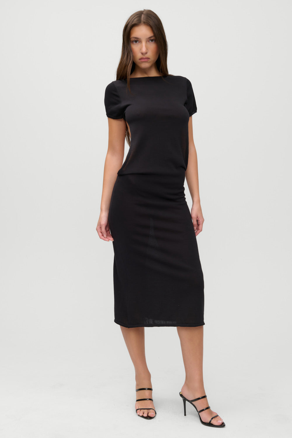 Frankies Bikinis clothing|new|collections x JENNIE Rosalie Knit Midi Dress - Black