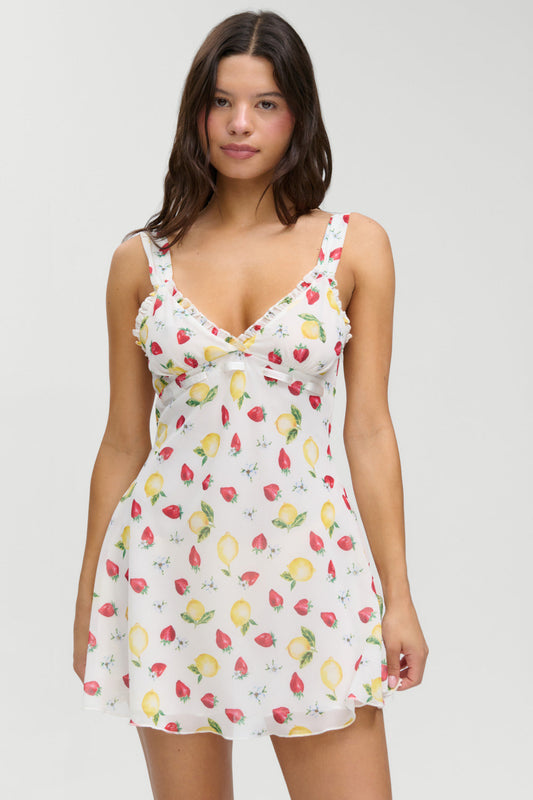 Frankies Bikinis clothing|collections Dreamer Chiffon Mini Dress - Amalfi