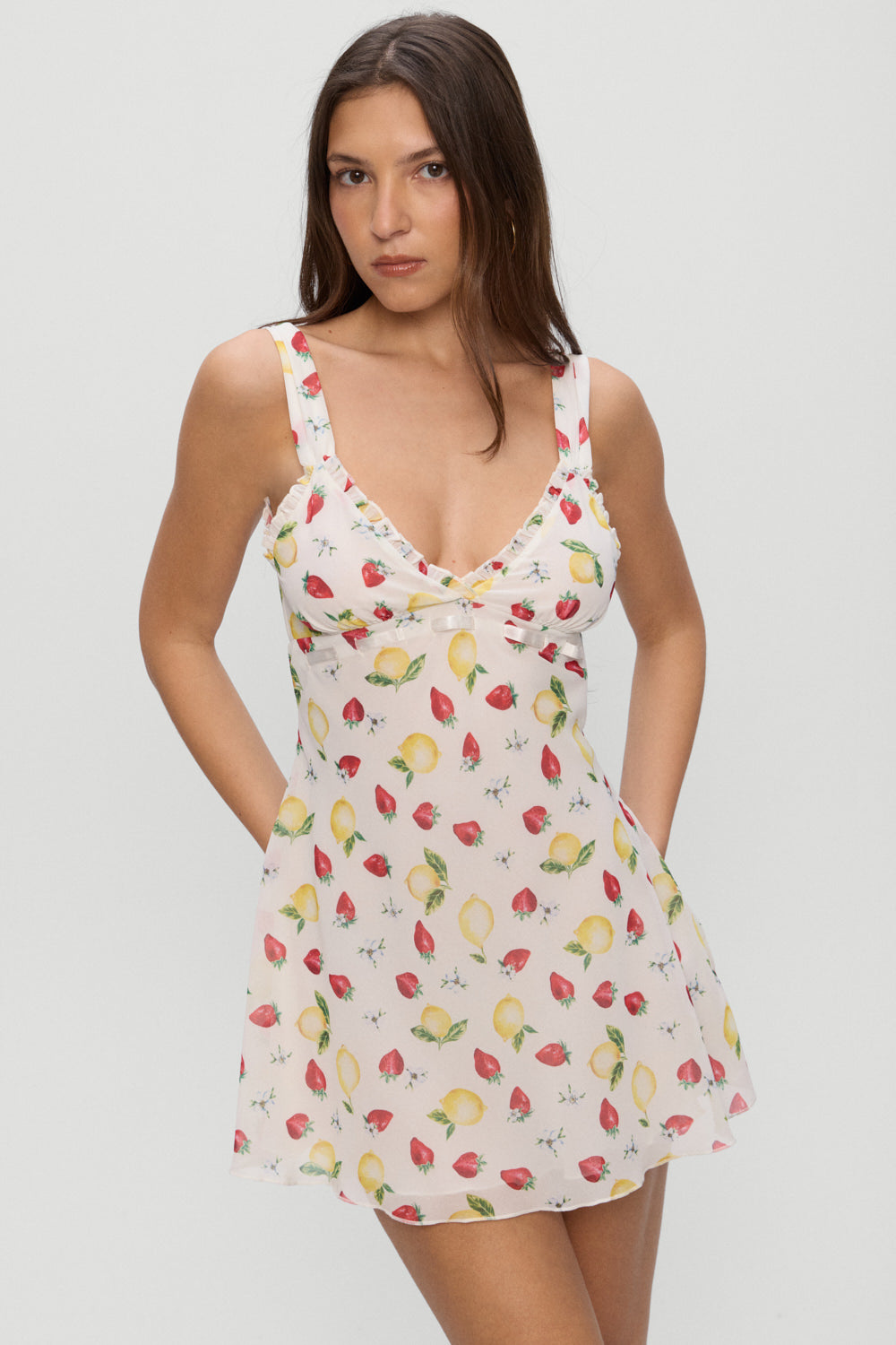 Frankies Bikinis clothing|collections Dreamer Chiffon Mini Dress - Amalfi