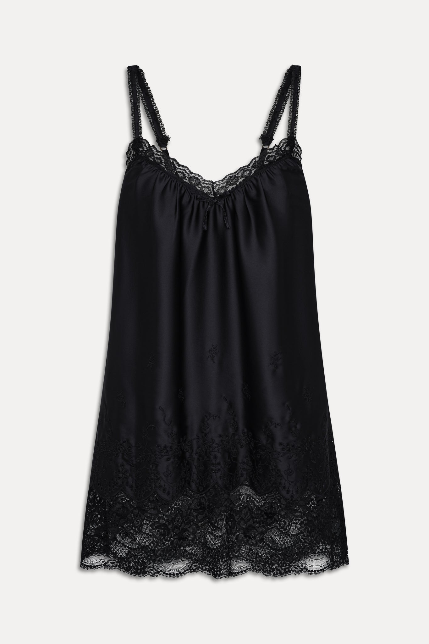 Frankies Bikinis clothing|collections First Crush Satin Babydoll Dress - Black