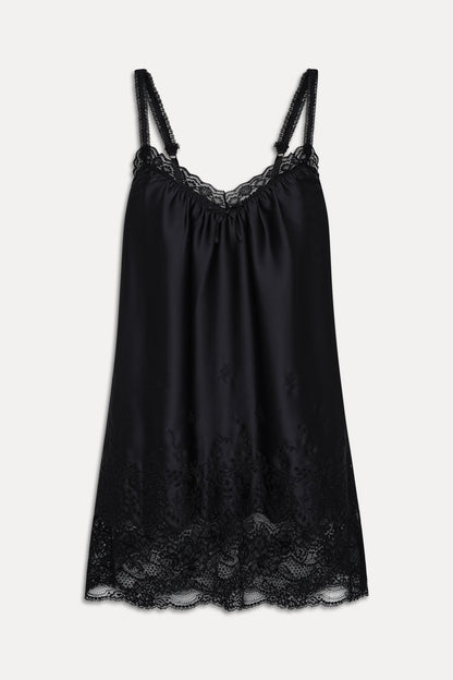 Frankies Bikinis clothing|collections First Crush Satin Babydoll Dress - Black