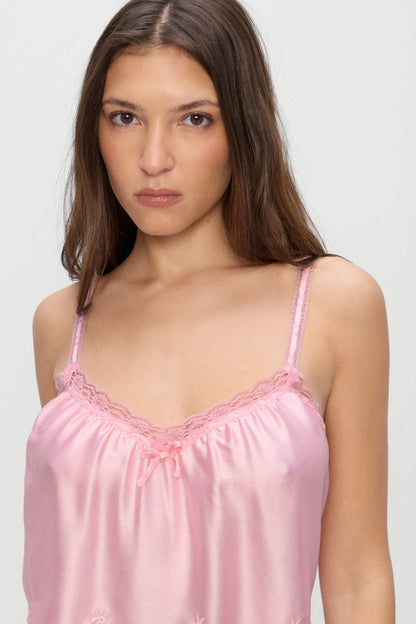 Frankies Bikinis clothing|collections First Crush Satin Babydoll Dress - Pillow Talk Pink