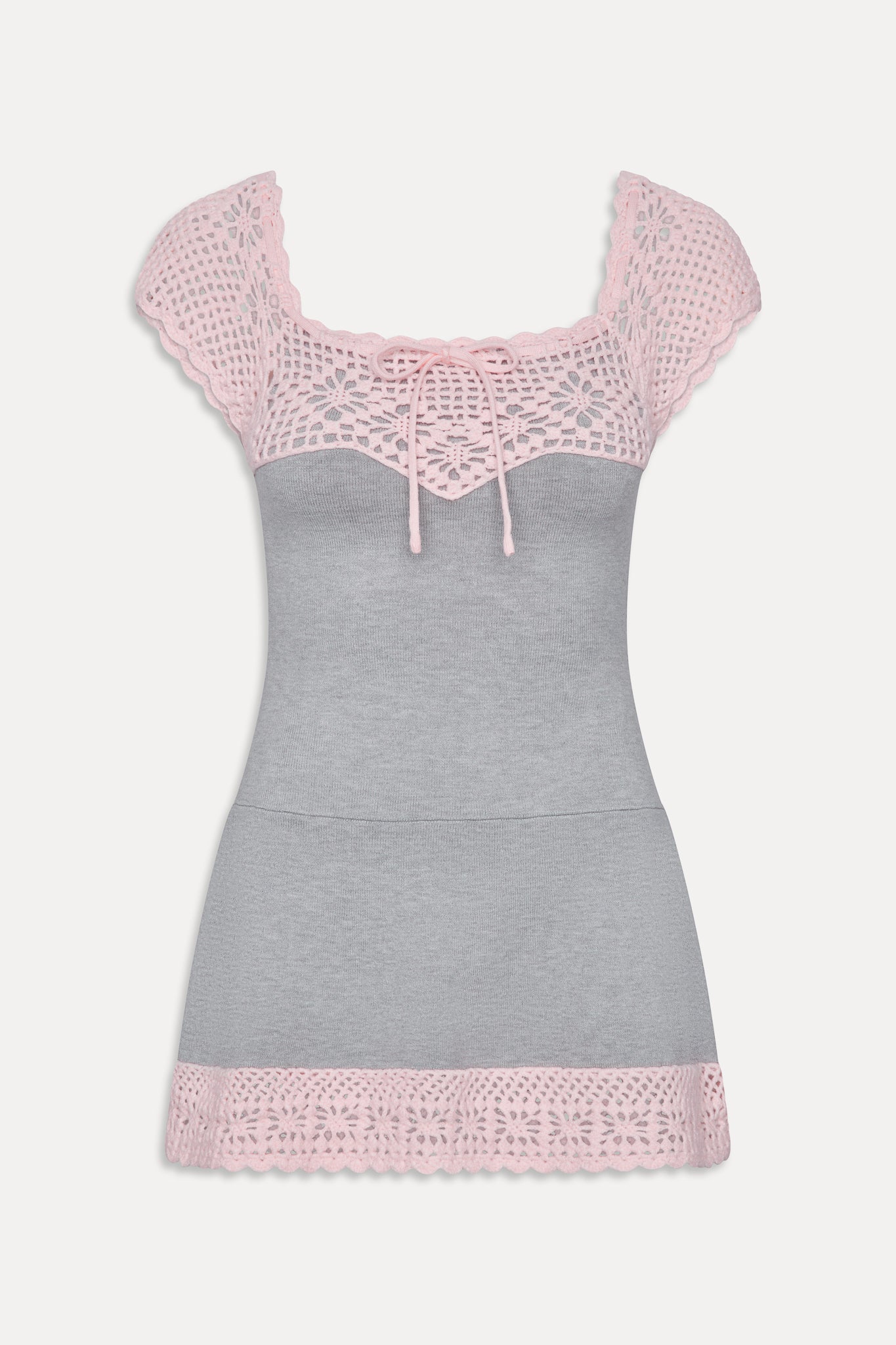 Frankies Bikinis clothing|collections Lover Crochet Knit Mini Dress - Pink Flora