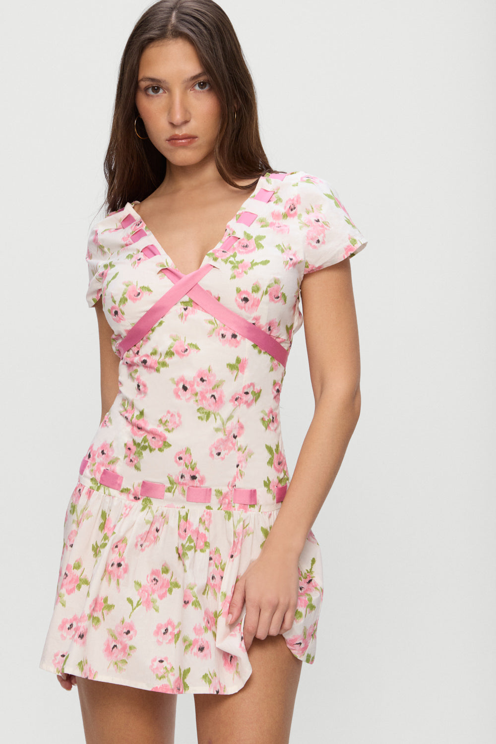 Frankies Bikinis clothing|collections Belladonna Cotton Floral Mini Dress - Rosebush