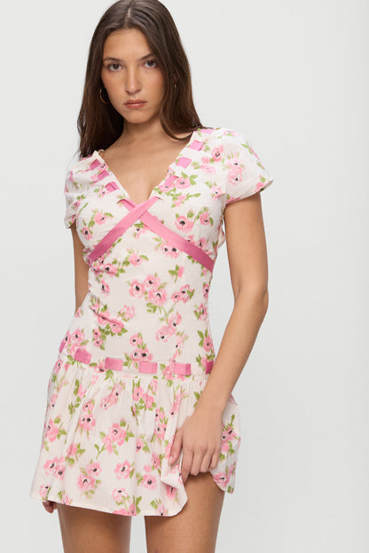 Frankies Bikinis clothing|collections Belladonna Cotton Floral Mini Dress - Rosebush