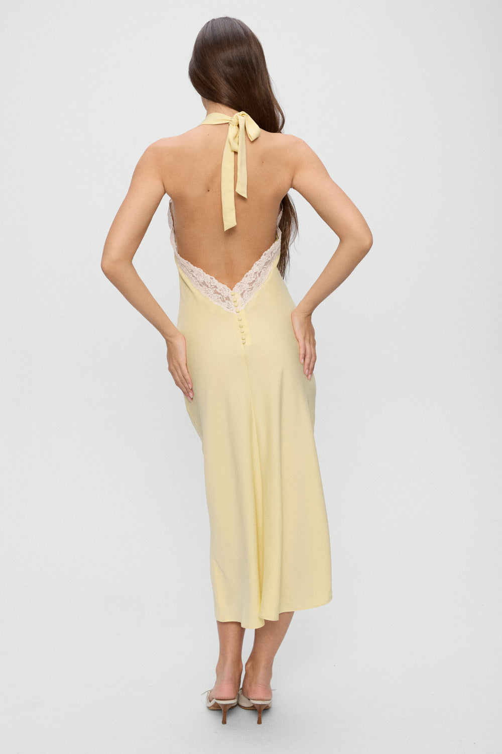 Frankies Bikinis clothing|collections Darcy Satin Midi Dress - Whipped Butter