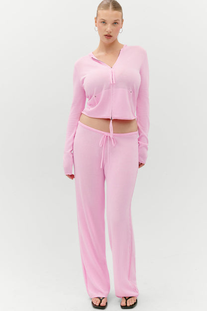 Frankies Bikinis clothing|collections Atlas Zip Up Hoodie - Pink Cloud