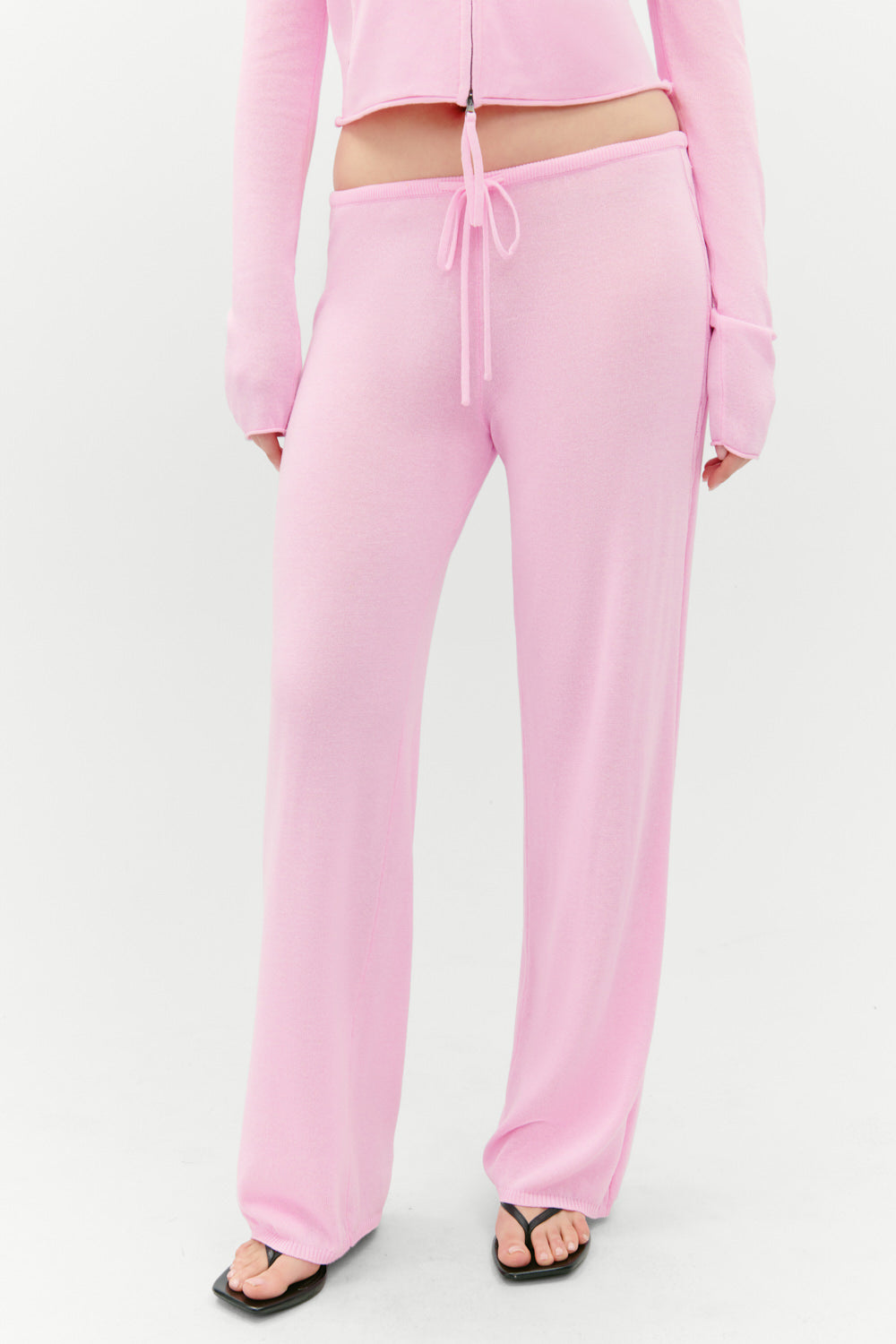 Frankies Bikinis clothing|collections Ela Low Rise Knit Pants - Pink Cloud
