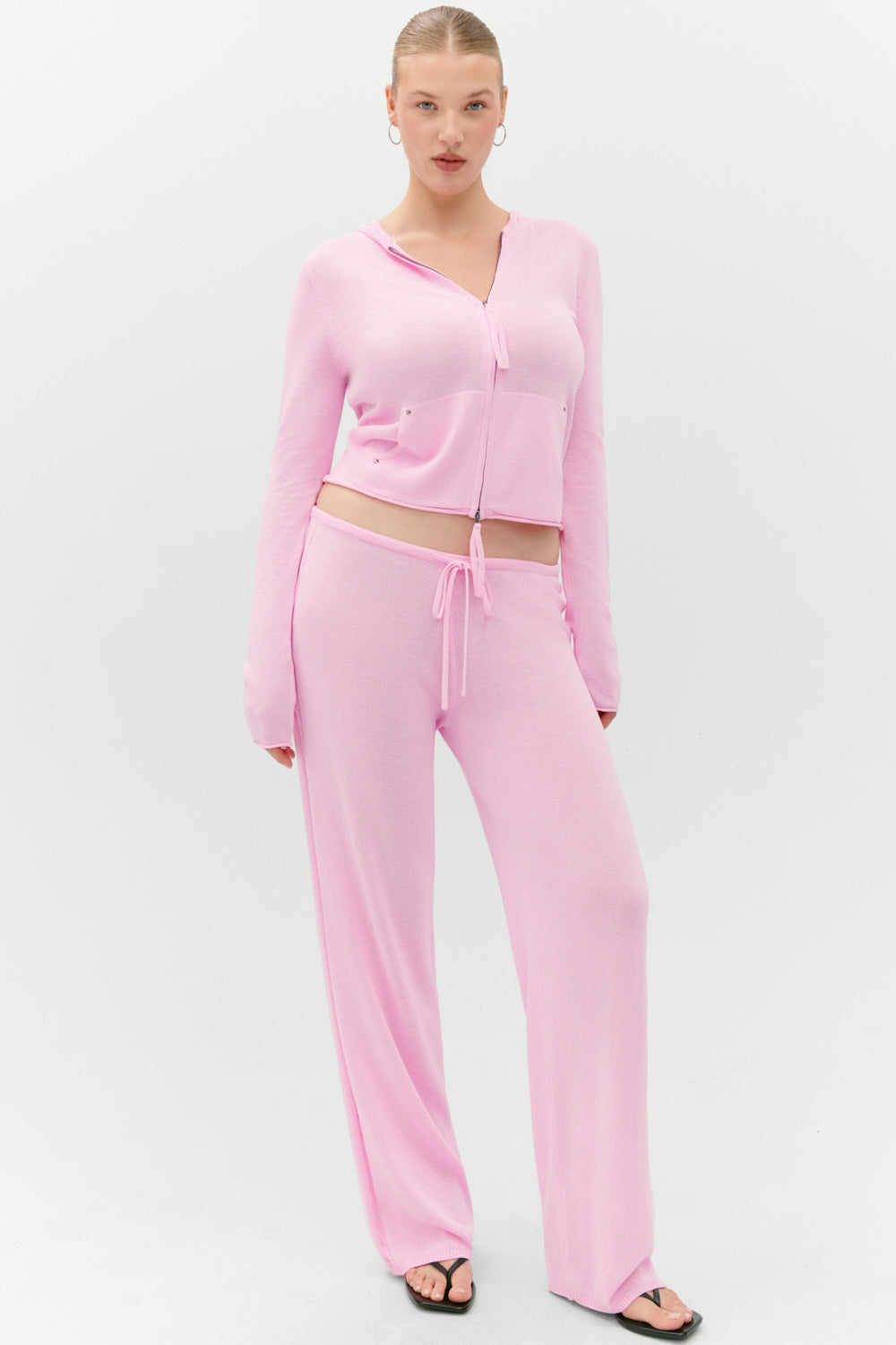 Frankies Bikinis clothing|collections Ela Low Rise Knit Pants - Pink Cloud