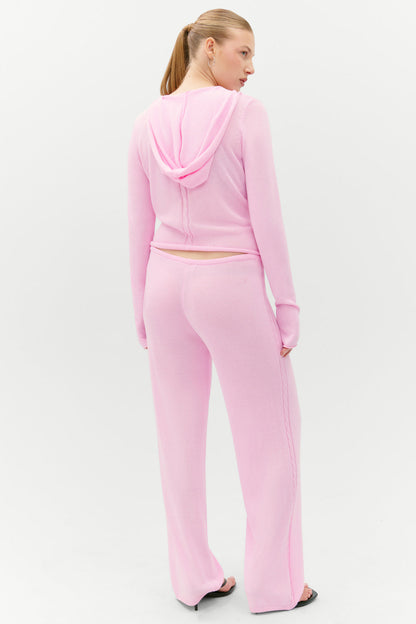 Frankies Bikinis clothing|collections Ela Low Rise Knit Pants - Pink Cloud