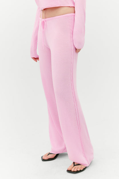 Frankies Bikinis clothing|collections Ela Low Rise Knit Pants - Pink Cloud