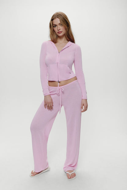 Frankies Bikinis clothing|collections Ela Low Rise Knit Pants - Pink Cloud