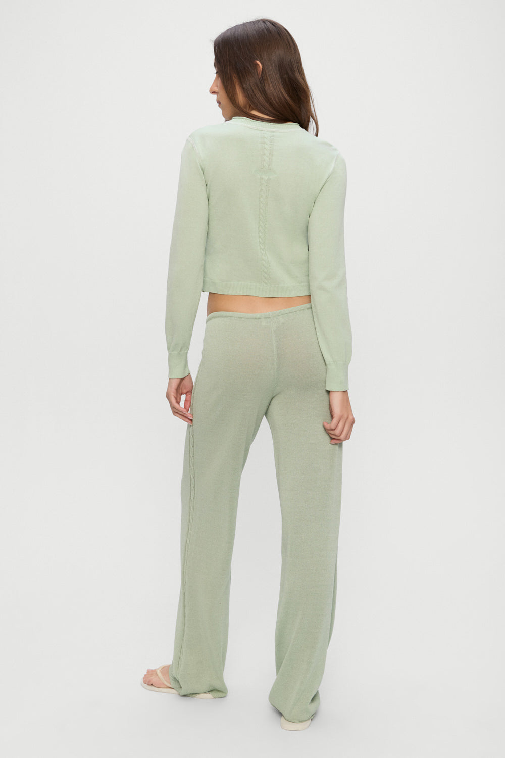 Frankies Bikinis clothing|collections Ela Low Rise Knit Pants - Eucalyptus