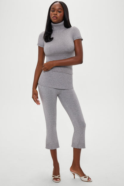 Frankies Bikinis clothing|collections Jasmine Short Sleeve Turtleneck - Cloud Cover