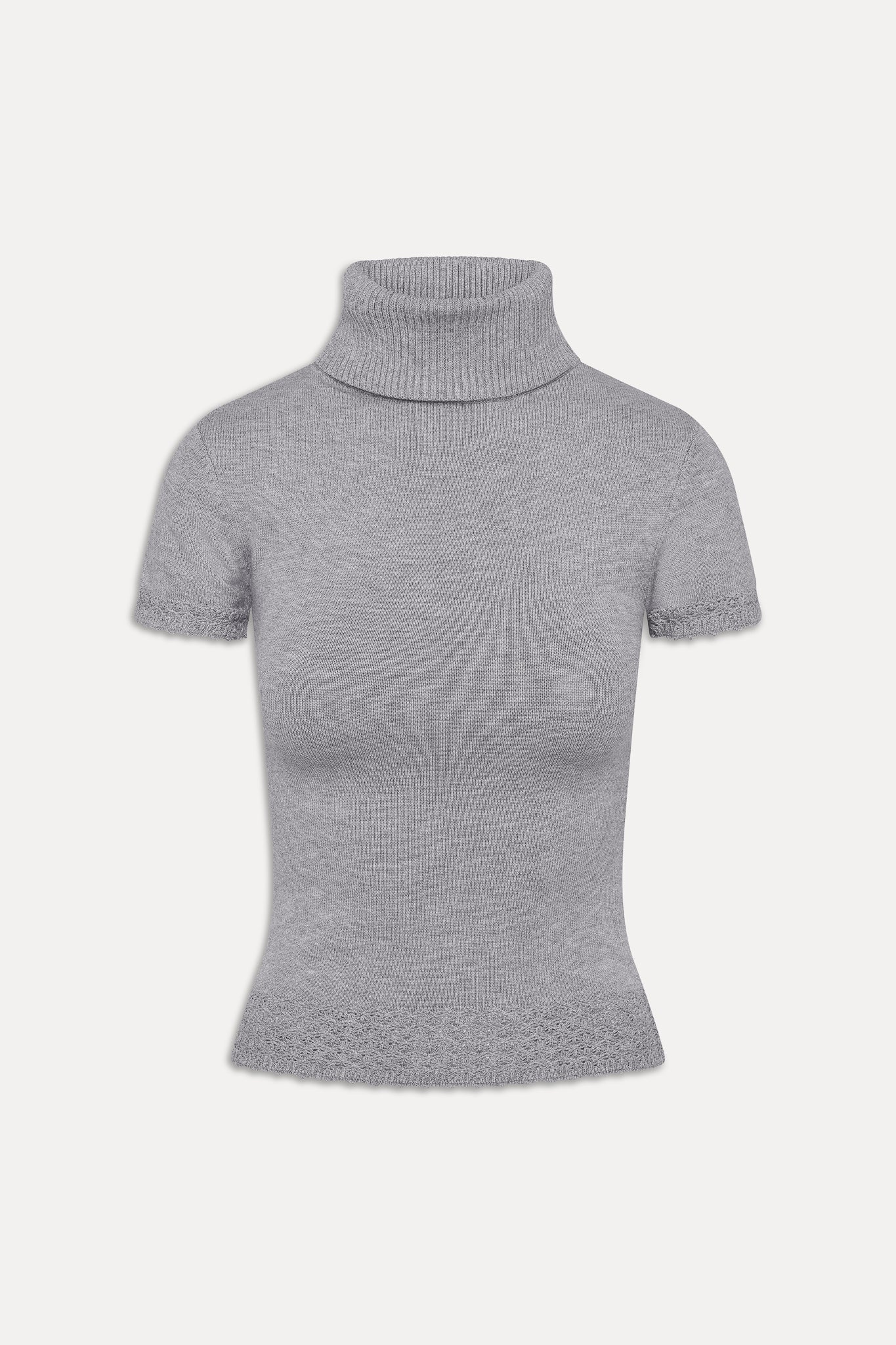 Frankies Bikinis clothing|collections Jasmine Short Sleeve Turtleneck - Cloud Cover