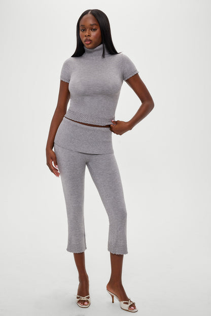 Frankies Bikinis clothing|collections Milo Knit Capri Pants - Cloud Cover