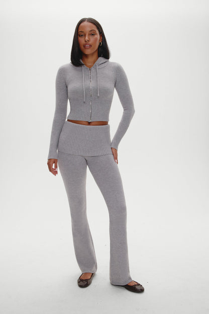 Frankies Bikinis clothing Aimee Zip Up Hoodie - Rain Cloud