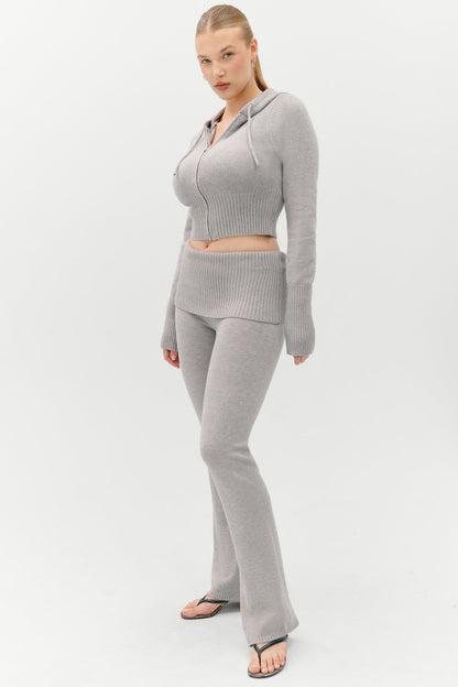 Frankies Bikinis clothing Aimee Zip Up Hoodie - Rain Cloud