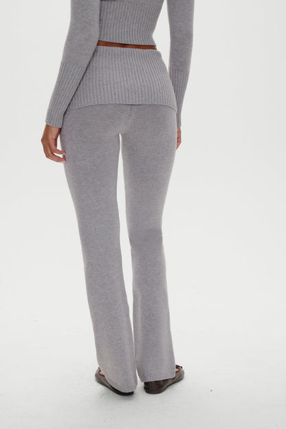 Frankies Bikinis clothing Aimee Knit Pants - Rain Cloud