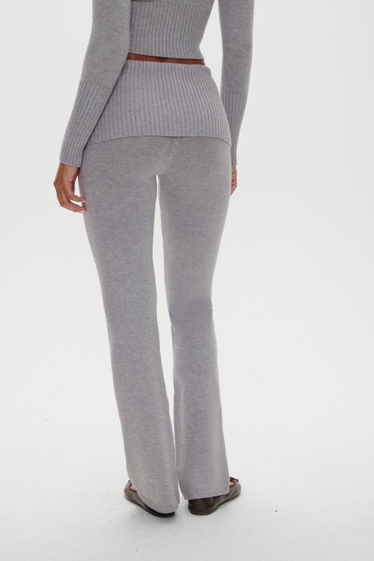 Frankies Bikinis clothing Aimee Knit Pants - Rain Cloud