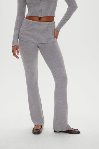 Frankies Bikinis clothing Aimee Knit Pants - Rain Cloud
