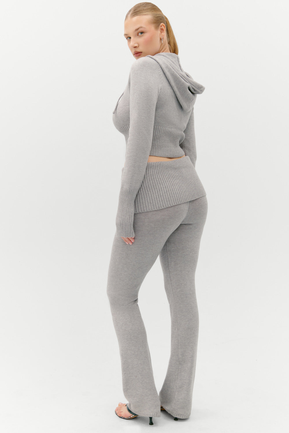 Frankies Bikinis clothing Aimee Knit Pants - Rain Cloud