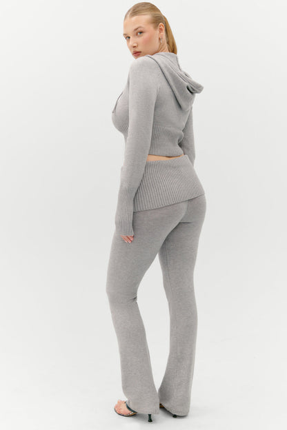 Frankies Bikinis clothing Aimee Knit Pants - Rain Cloud